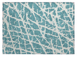 2' X 3' Teal Abstract Washable Non Skid Indoor Outdoor Area Rug
