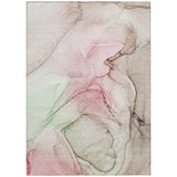 8' X 10' Gray and Pink Abstract Washable Non Skid Indoor Outdoor Area Rug