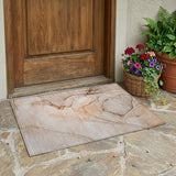 2' X 3' Gray and Orange Abstract Washable Non Skid Indoor Outdoor Area Rug