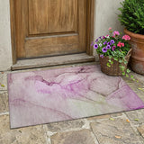 2' X 3' Pink Abstract Washable Non Skid Indoor Outdoor Area Rug