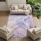 8' X 10' Gray and Purple Abstract Washable Non Skid Indoor Outdoor Area Rug