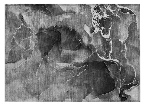 2' X 3' Black Gray and White Abstract Washable Non Skid Indoor Outdoor Area Rug