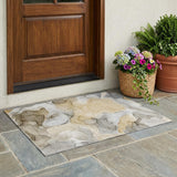 3' X 5' Brown Abstract Washable Non Skid Indoor Outdoor Area Rug