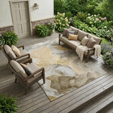 8' X 10' Brown Abstract Washable Non Skid Indoor Outdoor Area Rug