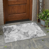 3' X 5' Gray Abstract Washable Non Skid Indoor Outdoor Area Rug