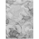 3' X 5' Gray Abstract Washable Non Skid Indoor Outdoor Area Rug