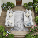 8' X 10' Gray Abstract Washable Non Skid Indoor Outdoor Area Rug