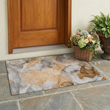 2' X 3' Orange Abstract Washable Non Skid Indoor Outdoor Area Rug