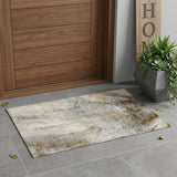 2' X 3' Beige Abstract Washable Non Skid Indoor Outdoor Area Rug