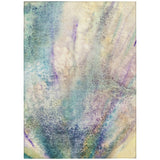 8' X 10' Beige Blue and Gray Abstract Washable Non Skid Indoor Outdoor Area Rug