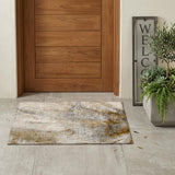2' X 3' Brown Abstract Washable Non Skid Indoor Outdoor Area Rug