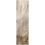 8' Runner Brown Abstract Washable Non Skid Indoor Outdoor Runner Rug