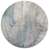 8' Round Ivory Round Abstract Washable Non Skid Indoor Outdoor Area Rug