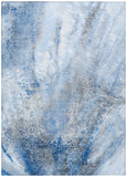 5' X 8' Navy and Gray Abstract Washable Non Skid Indoor Outdoor Area Rug