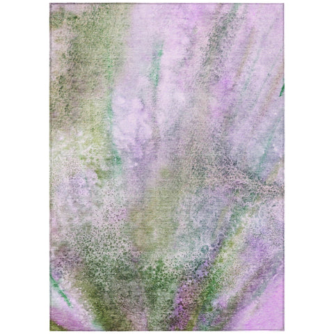 3' X 5' Purple Abstract Washable Non Skid Indoor Outdoor Area Rug