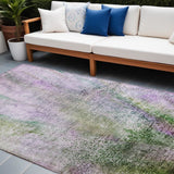 8' X 10' Purple Abstract Washable Indoor Outdoor Area Rug