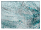 2' X 3' Gray and Ivory Abstract Washable Non Skid Indoor Outdoor Area Rug
