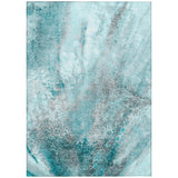 5' X 8' Gray And Ivory Abstract Washable Indoor Outdoor Area Rug
