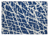 2' X 3' Navy and Ivory Abstract Washable Non Skid Indoor Outdoor Area Rug