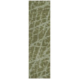8' Runner Green Abstract Washable Non Skid Indoor Outdoor Runner Rug