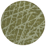 8' Round Green Round Abstract Washable Non Skid Indoor Outdoor Area Rug