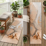 8' Runner Orange Abstract Washable Non Skid Indoor Outdoor Runner Rug