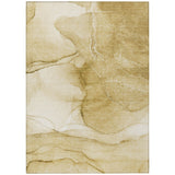 5' X 8' Beige Abstract Washable Non Skid Indoor Outdoor Area Rug