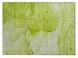 2' X 3' Green Abstract Washable Non Skid Indoor Outdoor Area Rug