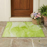 3' X 5' Green Abstract Washable Non Skid Indoor Outdoor Area Rug