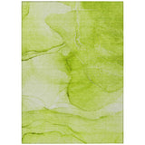 8' X 10' Green Abstract Washable Non Skid Indoor Outdoor Area Rug