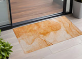 2' X 3' Orange Abstract Washable Indoor Outdoor Area Rug