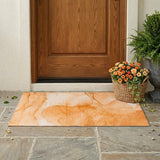 3' X 5' Orange Abstract Washable Non Skid Indoor Outdoor Area Rug