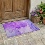 2' X 3' Purple Abstract Washable Non Skid Indoor Outdoor Area Rug