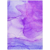 5' X 8' Purple Abstract Washable Non Skid Indoor Outdoor Area Rug