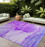 8' X 10' Purple Abstract Washable Non Skid Indoor Outdoor Area Rug