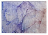 2' X 3' Blue and Brown Abstract Washable Non Skid Indoor Outdoor Area Rug