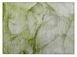 2' X 3' Olive Green Abstract Washable Non Skid Indoor Outdoor Area Rug