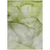 8' X 10' Olive Green Abstract Washable Indoor Outdoor Area Rug
