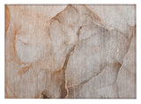2' X 3' Taupe Abstract Washable Indoor Outdoor Area Rug