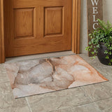 3' X 5' Taupe Abstract Washable Non Skid Indoor Outdoor Area Rug