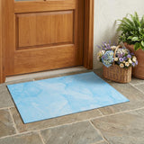 3' X 5' Blue Abstract Washable Non Skid Indoor Outdoor Area Rug