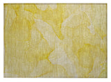 2' X 3' Gold Abstract Washable Non Skid Indoor Outdoor Area Rug