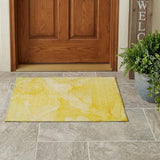 3' X 5' Gold Abstract Washable Non Skid Indoor Outdoor Area Rug