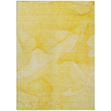 5' X 8' Gold Abstract Washable Non Skid Indoor Outdoor Area Rug