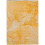 3' X 5' Orange Abstract Washable Non Skid Indoor Outdoor Area Rug