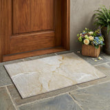 2' X 3' Beige Abstract Washable Indoor Outdoor Area Rug