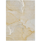8' X 10' Beige Abstract Washable Indoor Outdoor Area Rug