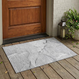 2' X 3' Gray Abstract Washable Non Skid Indoor Outdoor Area Rug