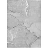 3' X 5' Gray Abstract Washable Non Skid Indoor Outdoor Area Rug
