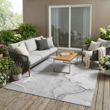 5' X 8' Gray Abstract Washable Non Skid Indoor Outdoor Area Rug